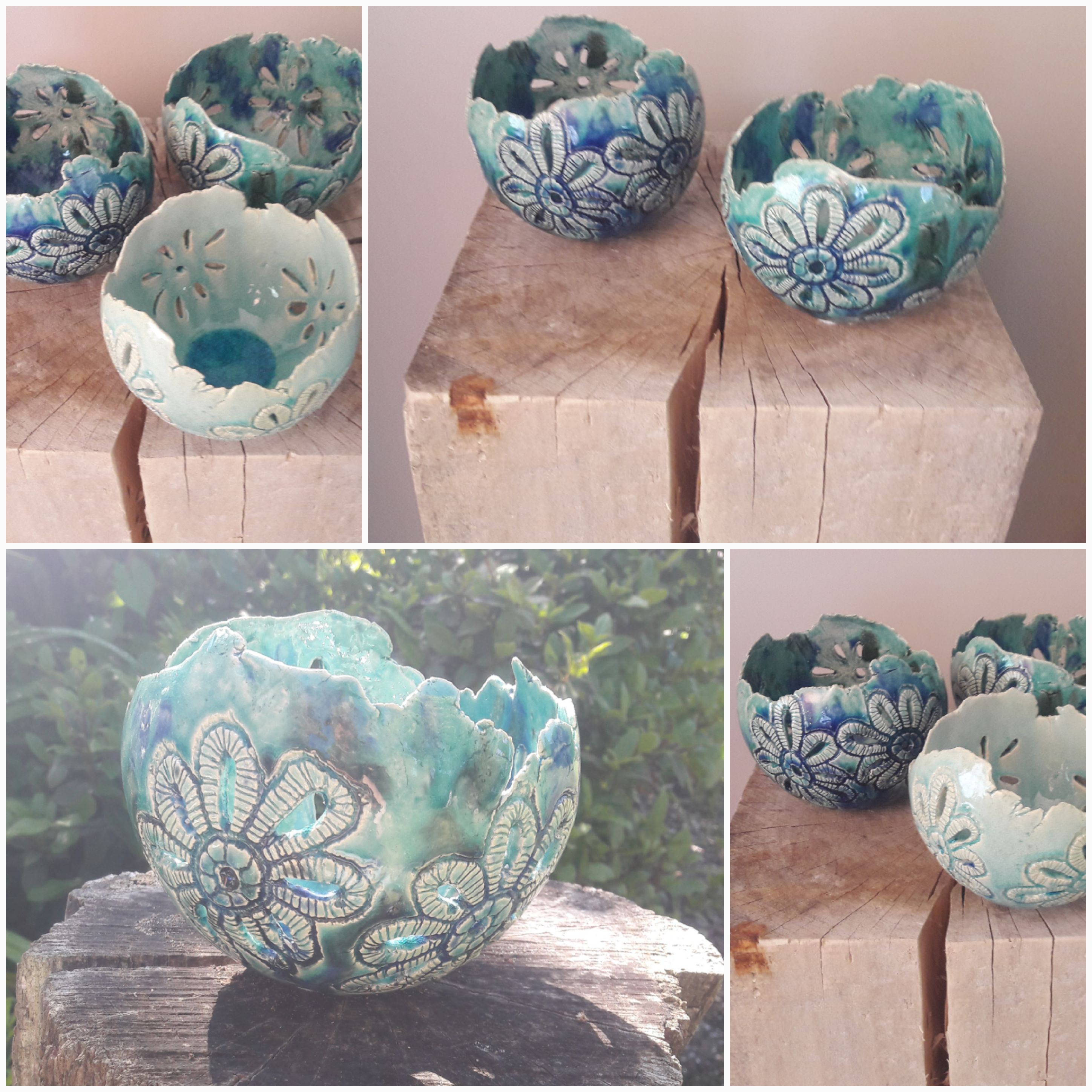 sfeerlicht, turquoise met stip en effen